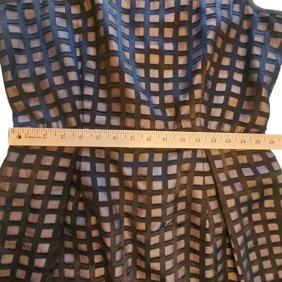 Calvin Klein Sleeveless Black Sheer Overlay Fit & Flare Dress Size 12 - Picture 3 of 8